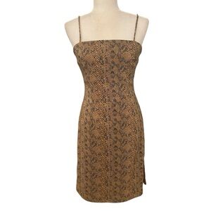 Heart Soul Womens Vintage 90s Snakeskin Print Dress